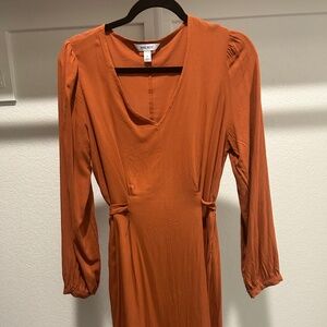Nine West Long Sleeve Dress Burnt Orange